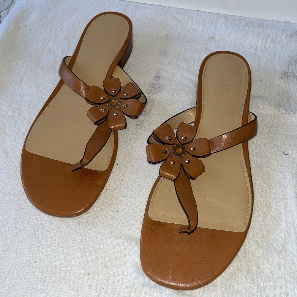 Michael Kors 3/4” heel flower sandals - Picture 2 of 5